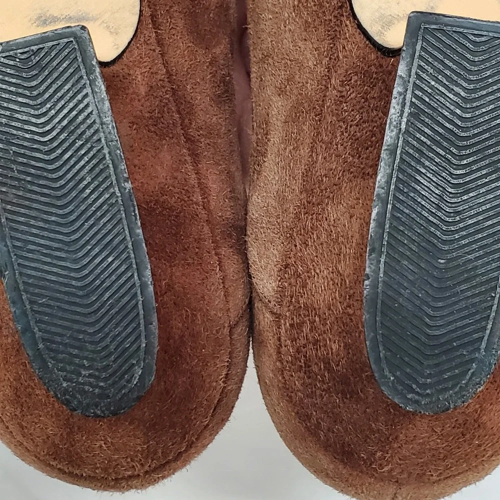Vtg‎ Y2K Jacqueline Ferrar Low Heel Brown Suede Leather 6.5 M Italian Fast Ship